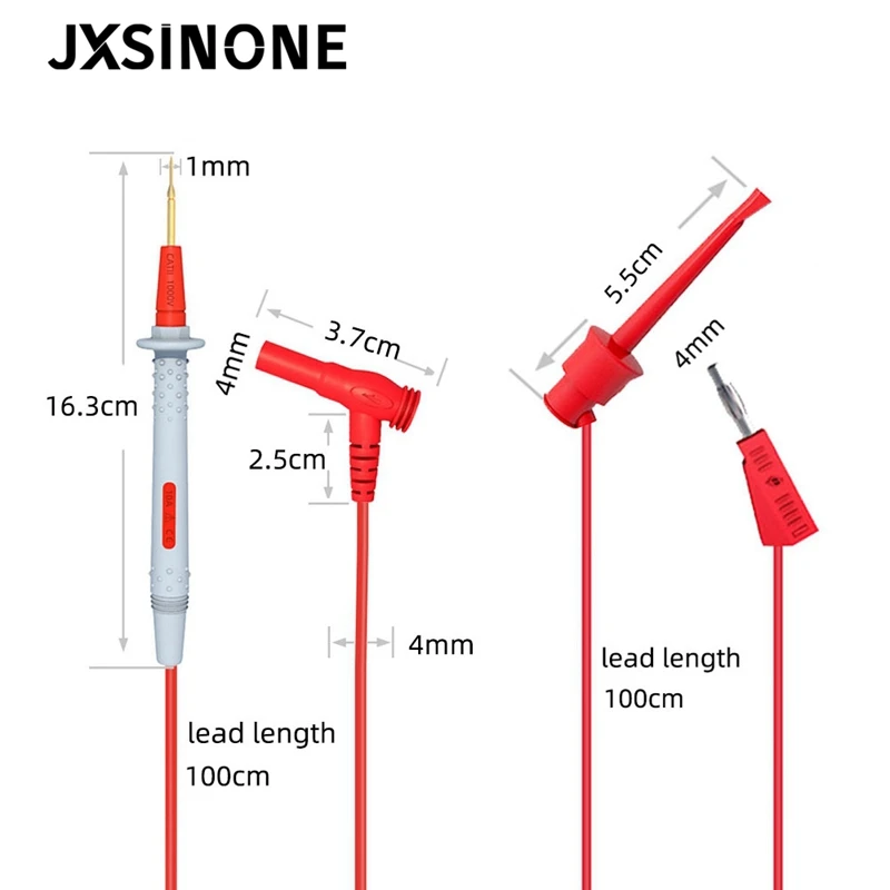 JXSINONE P1506 مجموعة متعددة التحقيق موصلات الاختبار عدة 4 مللي متر الموز التوصيل إلى 1 مللي متر إبر حادة مع اختبار هوك كليب الكابلات 1000 فولت 20A