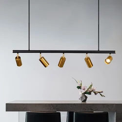 Long Chandelier LED postmodern lamp designer Spot Lamp Kitchen Dining room Bedroom Bar Restaurant black and gold chandelier