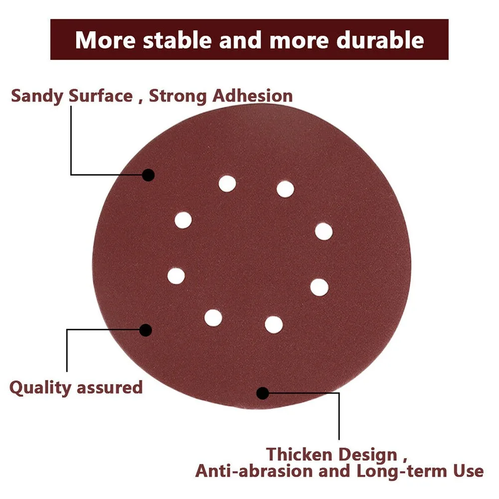 Imagem -06 - Polegada 125 mm Lixa Furos Gancho Loop Disco de Lixamento 403000 Grão Areia Almofada de Polimento de Papel para Madeira Metal Vidro Couro 10 Peças
