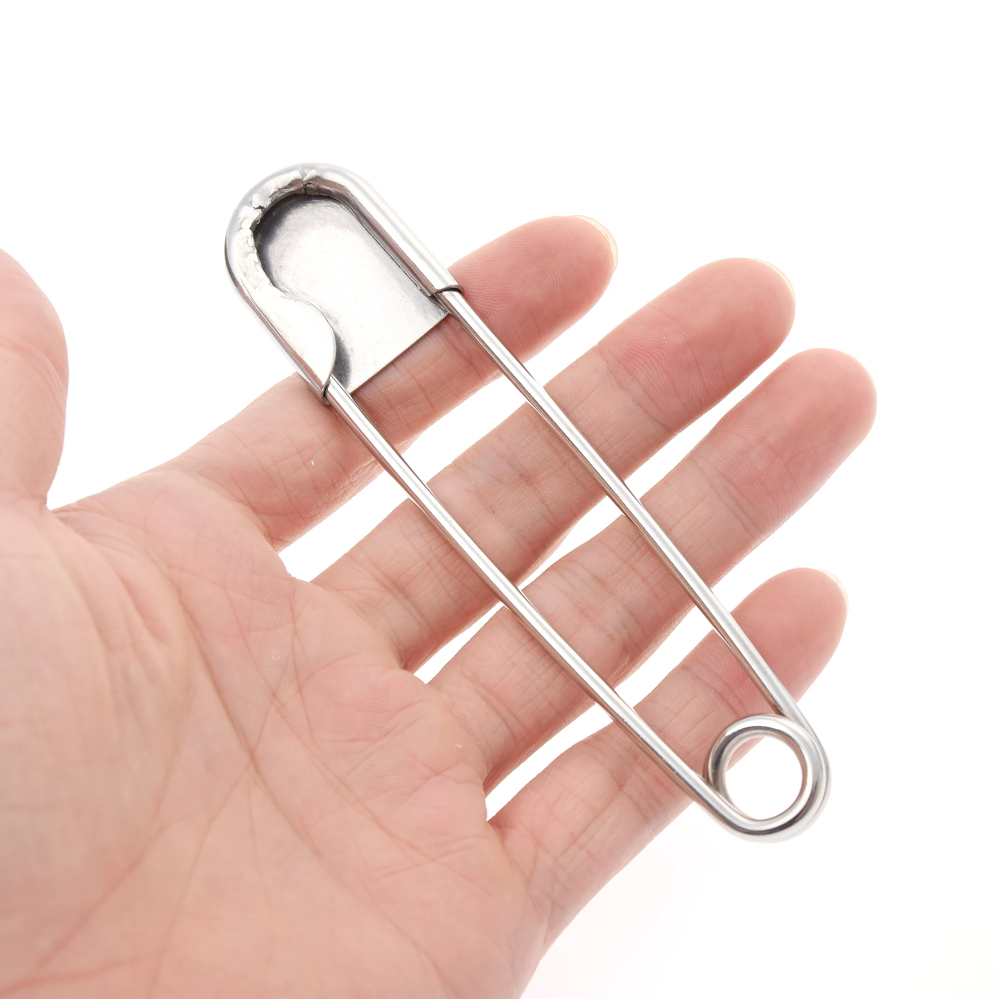 2pcs Stainless Steel Large Safety Pins Diy Sewing Tools Accessory Metal Lapel Clasp Pins For Scarf Skirts Knitted Fabric Crafts