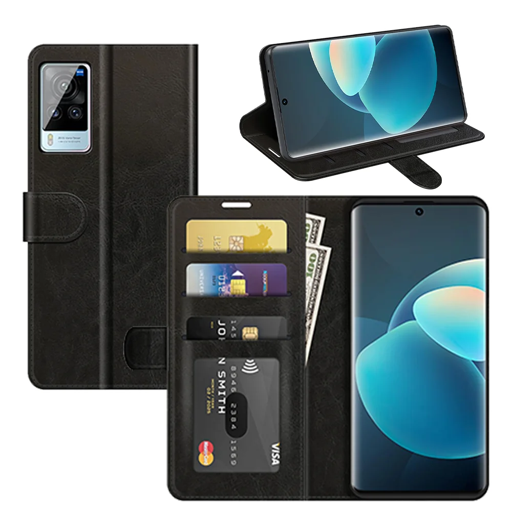 10pcs/lot 64 grain Wallet Leather Cover Phone Cases Case For VIVO X60 X50 X50e SE IQOO 5 V20 Pro Lite Y20 Y30 Y20S 5G