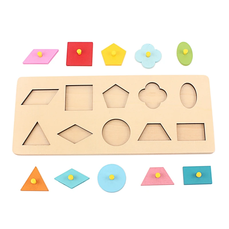 Baby Toy Montessori Shapes Insets Set/10 with Tracing Tray Shape Geometric Drawing Board for Early Childhood Education Preschool