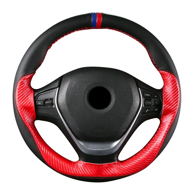 Car steering wheel cover DIY Hand sewing Steering-Wheel Case Fit Car for diameter 38cm With Needles and Thread