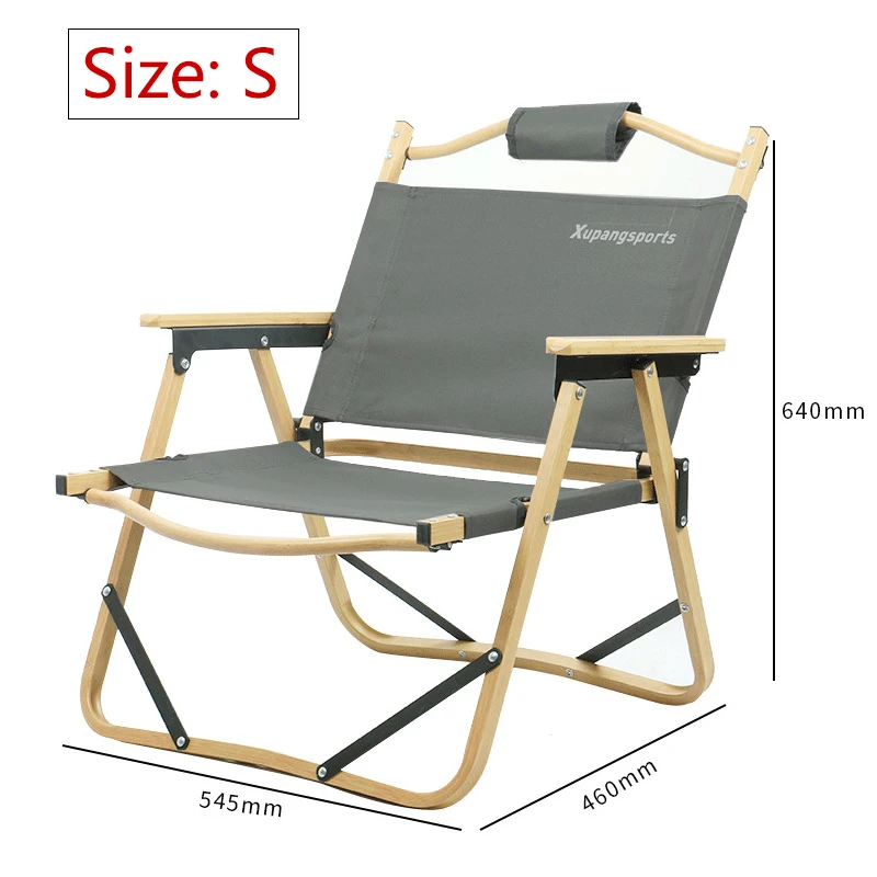 2PCS Nature Folding Hike Camping Outdoor Fishing Chair Natural Wood Lightweight Camping Chairs For Garden Party&BBQ Camp Seat