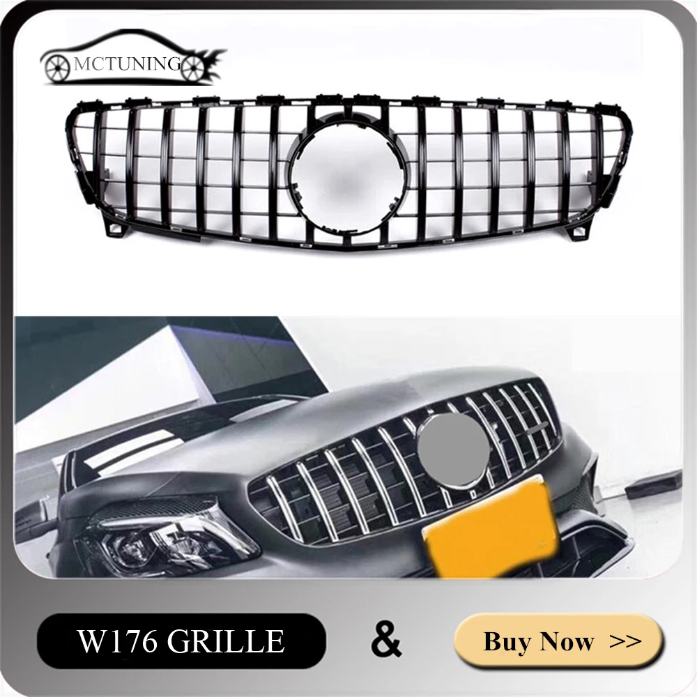 

Bumper Front Mesh Grill Grilles For A Class W176 A180 A200 A220 A250 A260 A45 2013 2014 2015 2016 2017 2018 ABS Car Grille