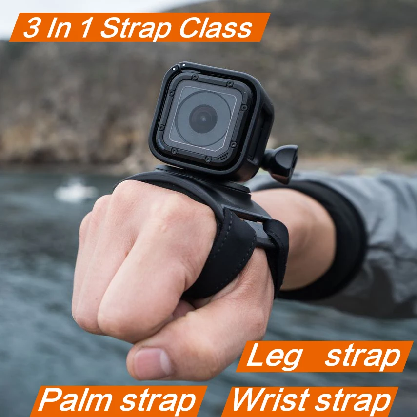 360 Degree Rotation Hand Wrist Strap for GoPro Hero 10/9/8/7/6/5/4 Go pro Hand Mount Holder Leg Band for Xiaomi yi 4k SJ4000