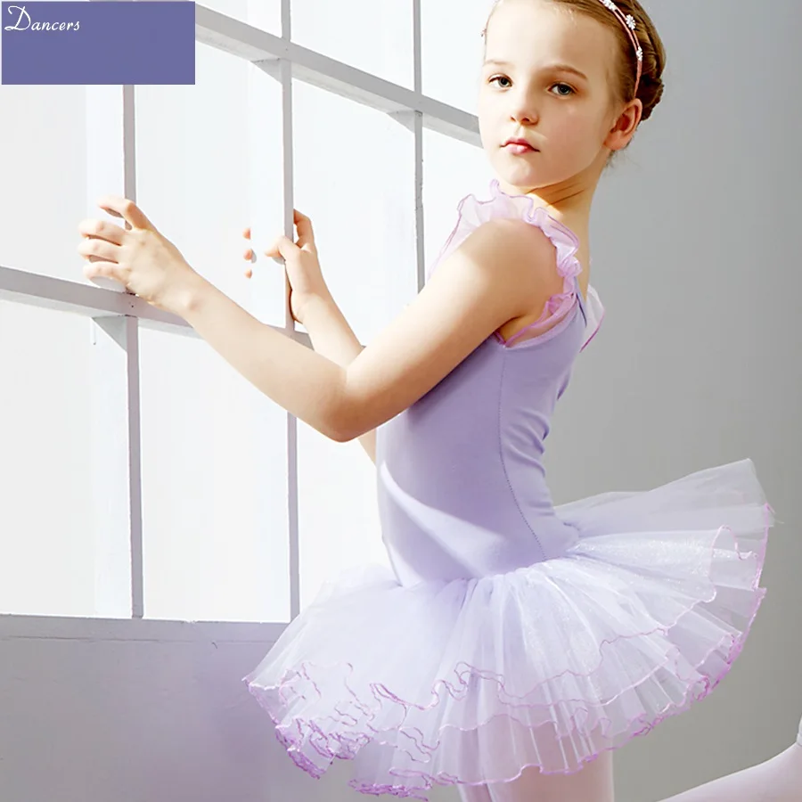 Балетная одежда без рукавов, балетное платье для девочек, балетное трико для малышей, танцевальное платье, платье-пачка, детские танцевальные юбки с тюлем