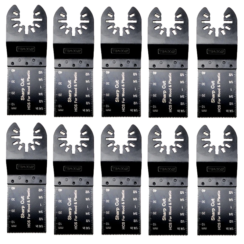 

10PCS 34mm HCS Universal Shank Plunge Multi Tool Saw Blades Wood Cutting Oscillating Saw Blade DIY Multimaster Power Tools Blade