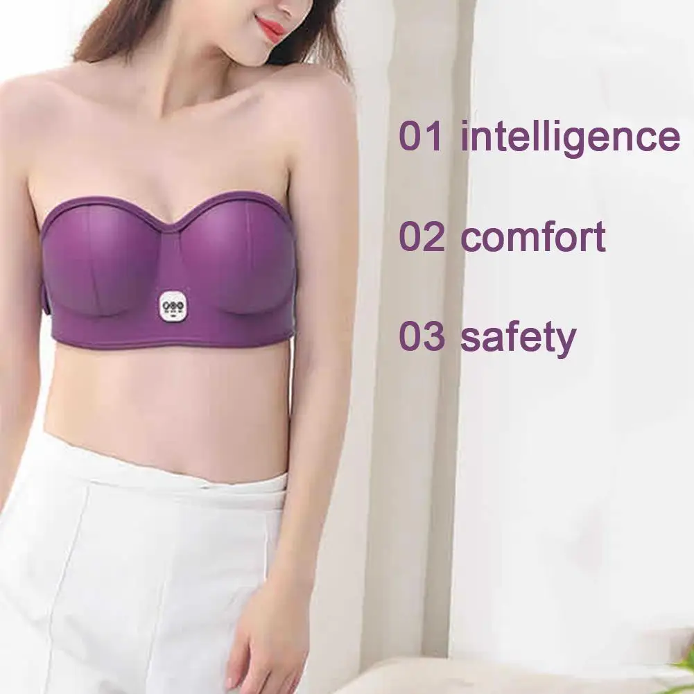 Charging Electric Breast Massage Bra Vibration Chest Heating Stimulator Enlargement Machine Breast Growth Enhancer Massager