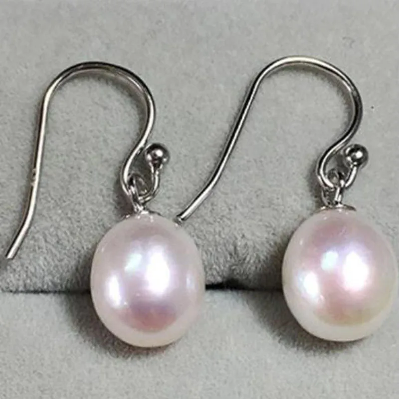 

charming pair of 11-12mm south sea baroque white pearl dangle earring 925s