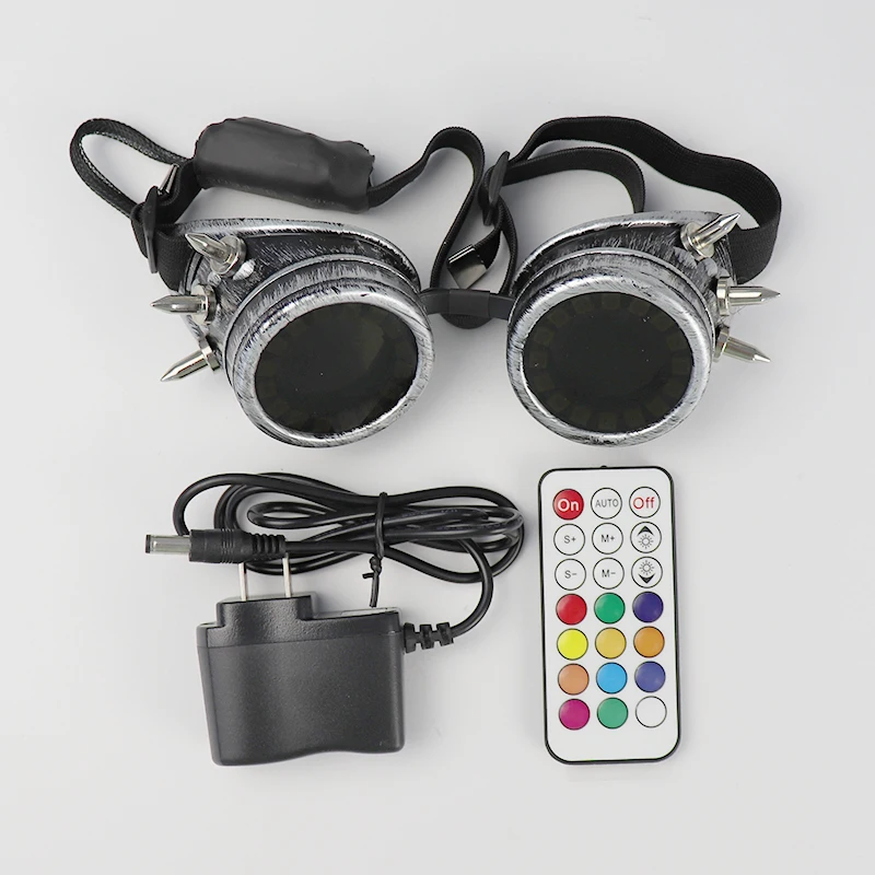 Pixel LED Glasses Rechargeable Rivet Glasses Kaleidoscope Lenses 366 Modes Colorful Lights Glowing Goggles