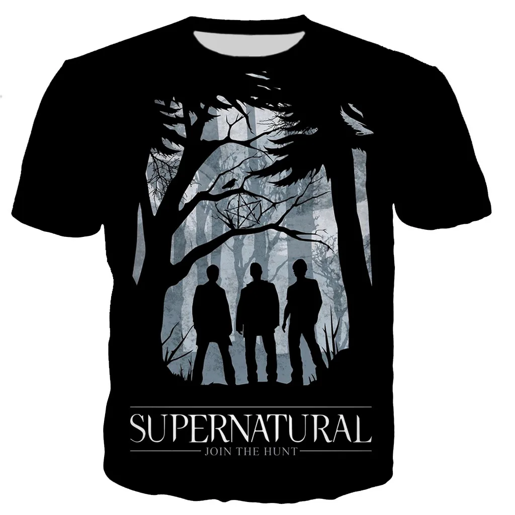 TV Series Supernatural Men/women 2021 New Fashion Cool 3D Supernatural Printed T-shirt Casual Style Hip Hop Streetwear Clothes