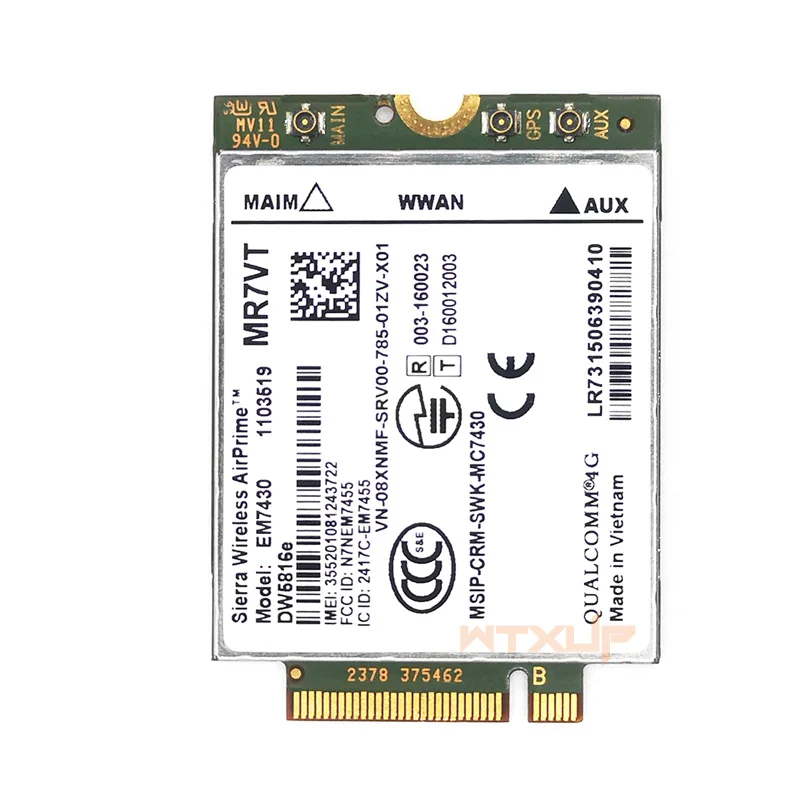 EM7430 DW5816e GOBI6000 4G card LTE DW5816 for Dell Latitude 7280 7285 7290 7389 7390 7490 E7470 Cat6 300M 4G module