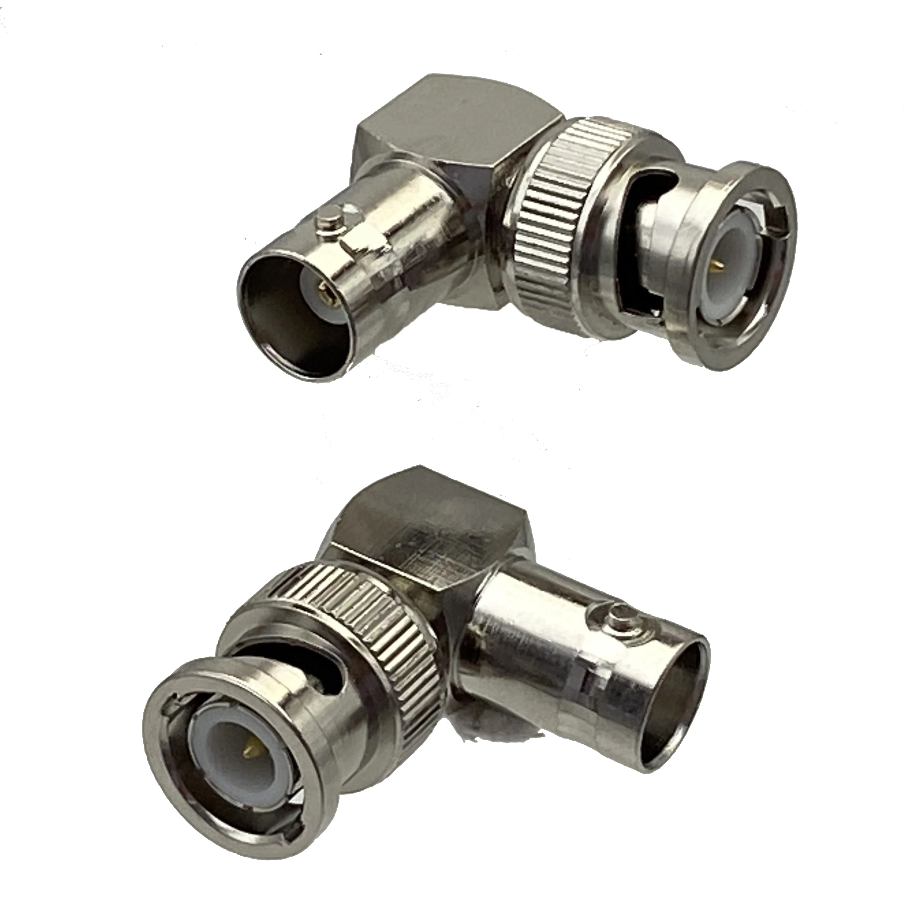 1pcs Connector Adapter BNC Male Plug to BNC Female Jack Right Angle RF Coaxial Converter Wire Terminal New Brass