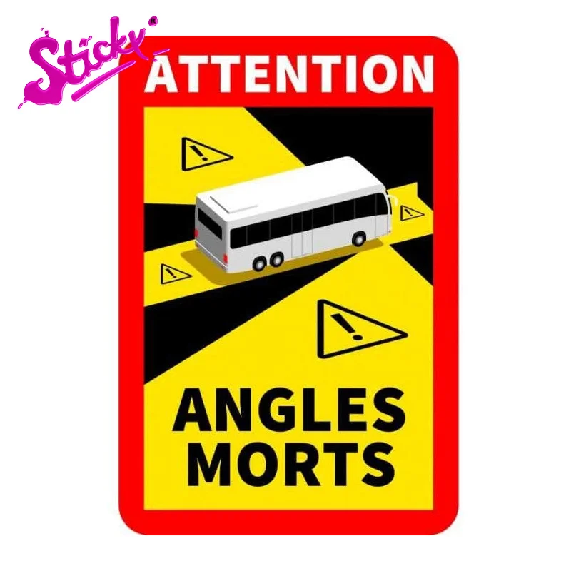 STICKY Angles Morts Prohibited Sign Stickers With Warning Signs For Outdoor Use Car Bicycle Motorcycle Accessories Trunk Wall