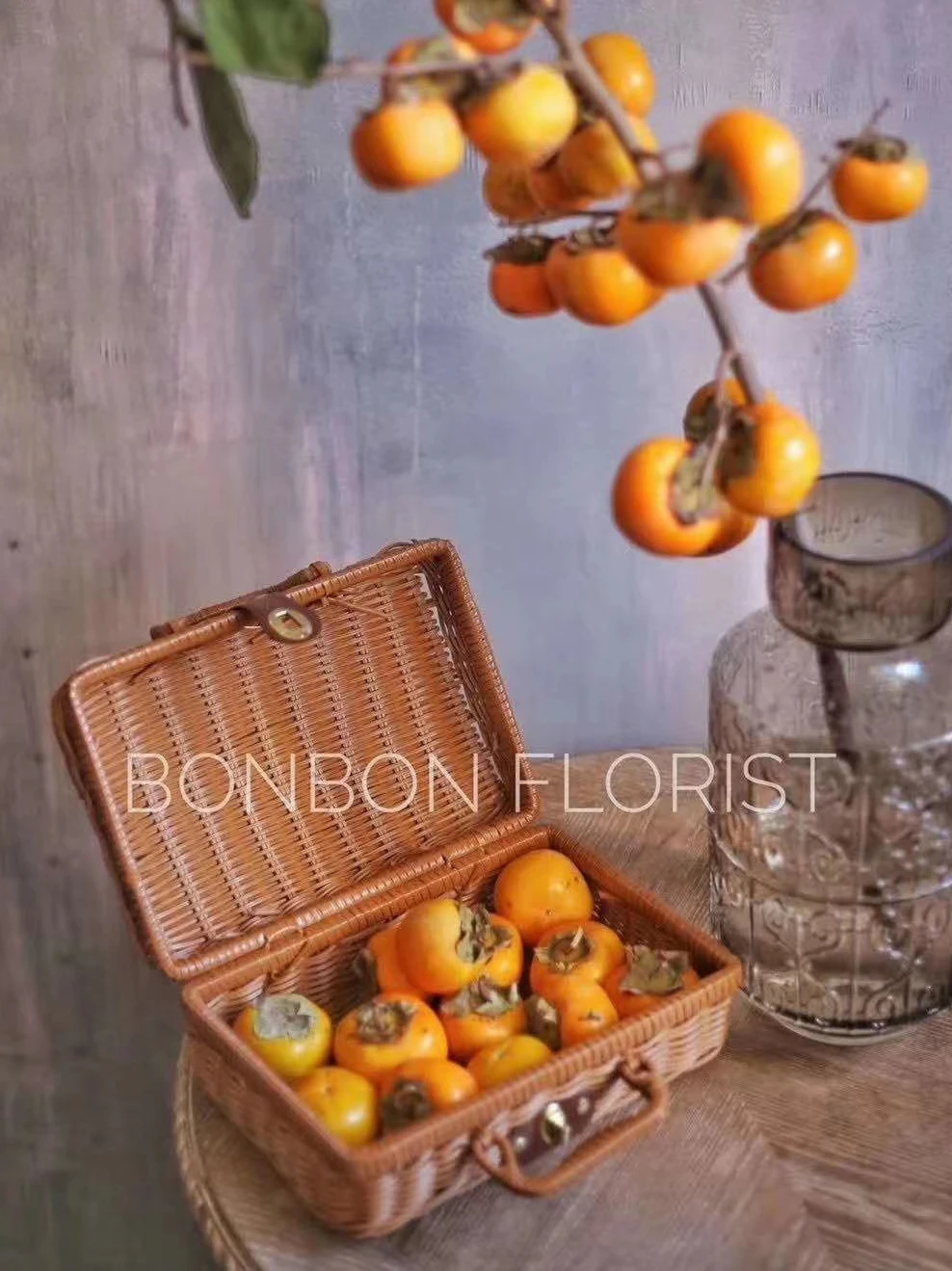 Cesto di fiori di bambù fatti a mano, cesto di fiori artificiali in rattan, cesto per la casa, arredamento da giardino