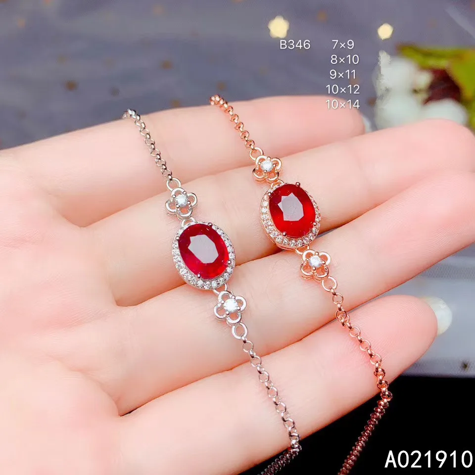 

Женский браслет с натуральным Рубином KJJEAXCMY boutique jewelry 925 пробы Серебряная вставка