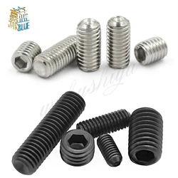 50Pcs M2.5 M3.5 M3.5 M4 M5 M6 Din916 304 Nero In Acciaio Inox 12.9 Esagonale Esagonale A Brugola In Acciaio Grub Punto vite Bulloni