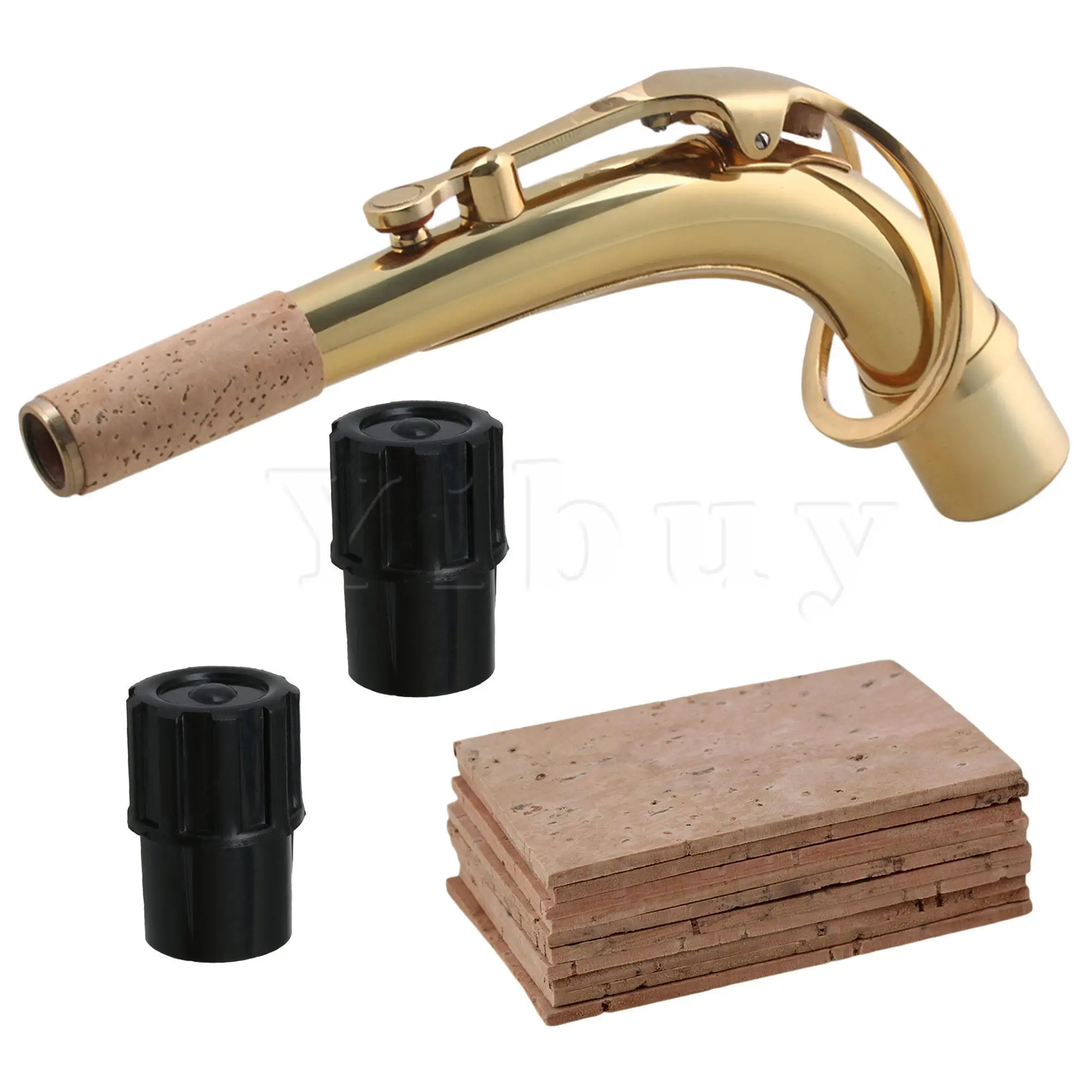 

Yibuy 10 Saxophone Neck Cork Sheet & 2 Sax Plug with Alto Saxophone Bend Neck