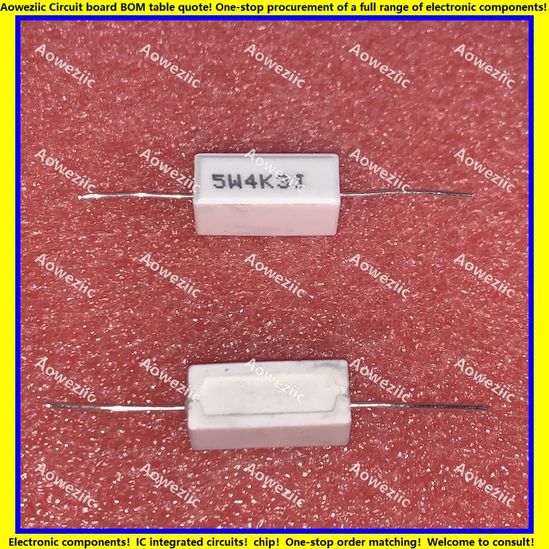 10Pcs RX27-1 SQP Horizontal Cement Resistance 5W 4.3K 5W4300ohm 5W4K3J 5W4300RJ Ceramic Resistance Precision 5% Power Resistance