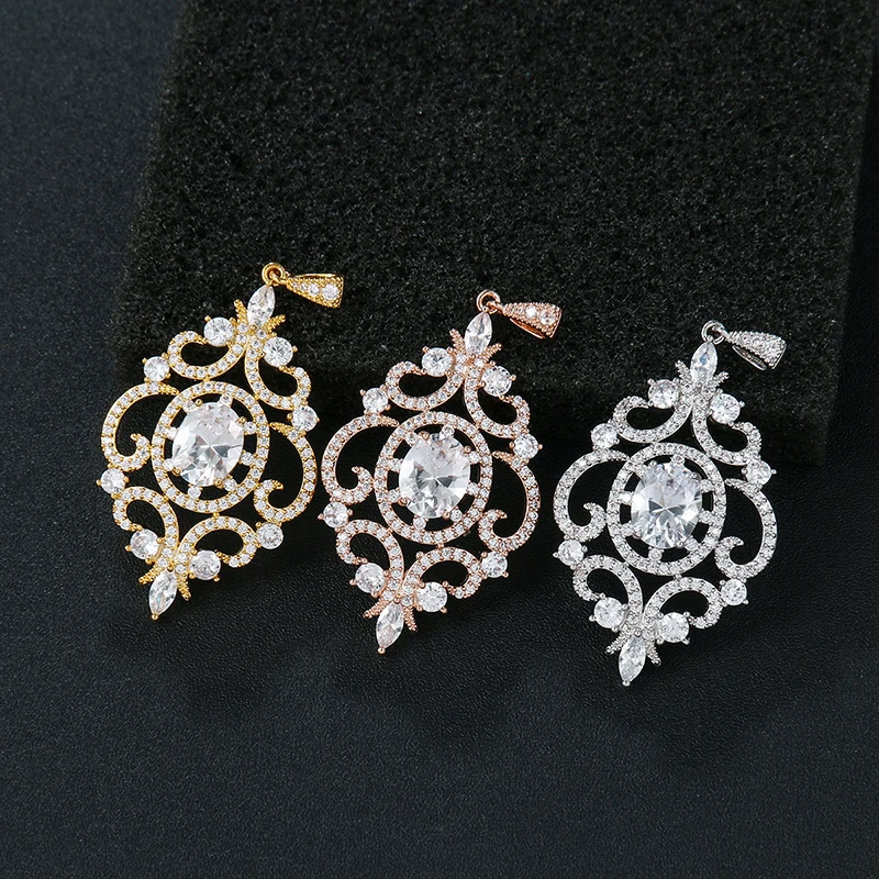 WEIMANJINGDIAN Brand Exquisite Cubic Zirconia CZ Crystal Art Deco Pendant Charms