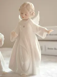 Miniature Figurines for Fairy Garden, Cute Girls Gift, Ceramic Character, Home Decor Accessories, Creative Baby Angel, Room