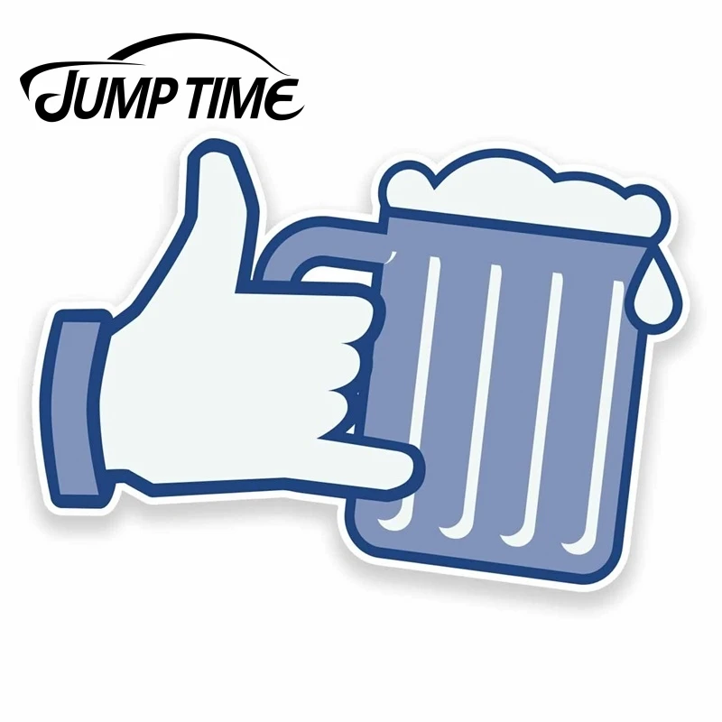 Jump Time for Beer Hand Funny Joke Vinyl Sticker Laptop Car Gift Facebook Logo Decal Rear Windshield Waterproof Car Accessories