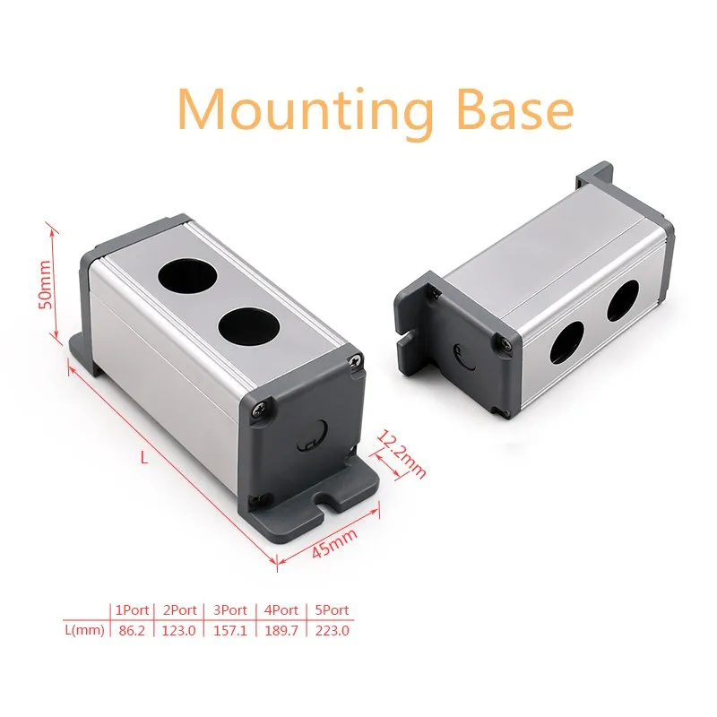 16/19/22mm metal push button switch waterproof box 1 2 3 4 5hole Aluminium Alloy box with Outdoor power control Box