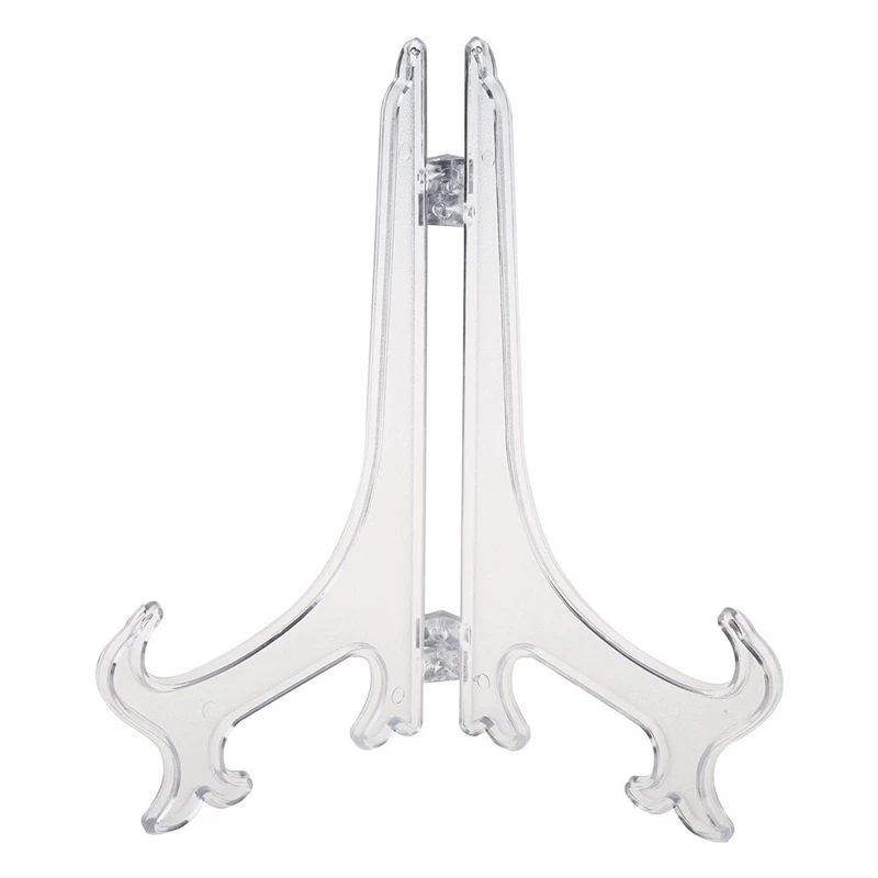 Transparent 7" Display Easel Stand Plate Bowl Picture Frame Photo Pedestal Holder