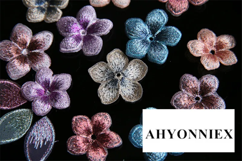 AHYONNIEX 10 stücke Günstige Kleine Blume Patch für Kleidung Nähen auf Applique Kleid Haar Zubehör Schuhe Taschen DIY Dekoration Patches – Detail 6