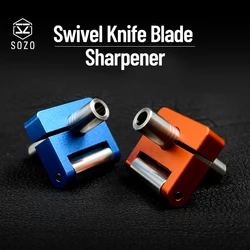 SOZO Swivel Knife Blade Sharpener For 5.5mm/6.5mm Cutter head 304 Stainless Steel Double Bearing Handmade Craft Tool