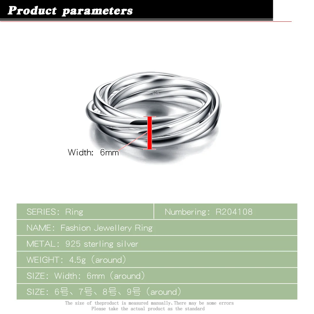 Fashion 100% 925 Sterling Silver Woman Rings New Design Lucky Solid Silver Rings Combinations Charm Jewelry Gift  Wholesale