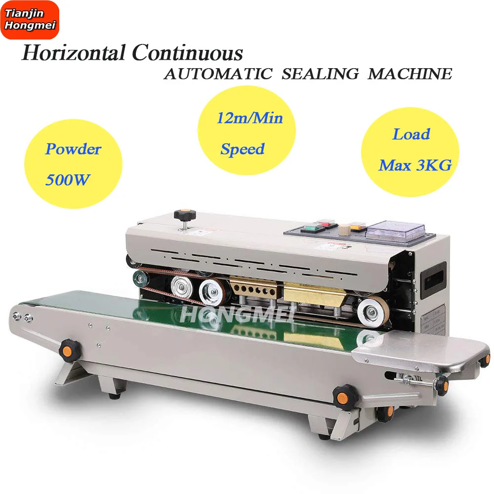 Automatic Continuous Plastic Bag Food Sealing Machine 220V/110V Professional Band Sealer Heating Packaging Machine FR-900