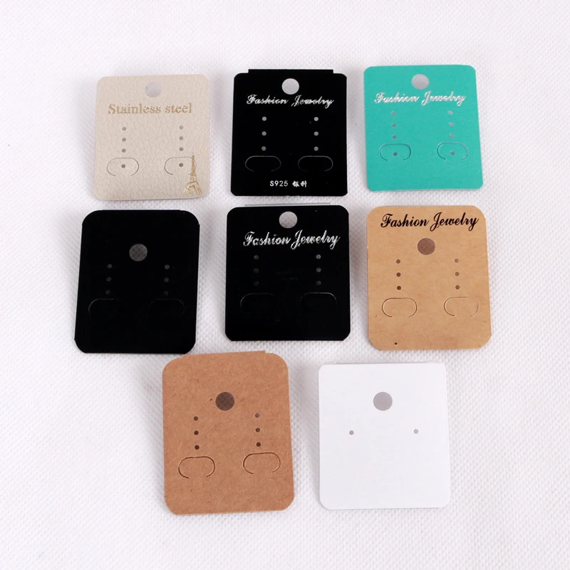 

100pcs/lot Fashion 4*5cm Black Paper PVC Cards Drop Earrings Packaging Ear Accessories Display Hang Tag Cards Wholesale