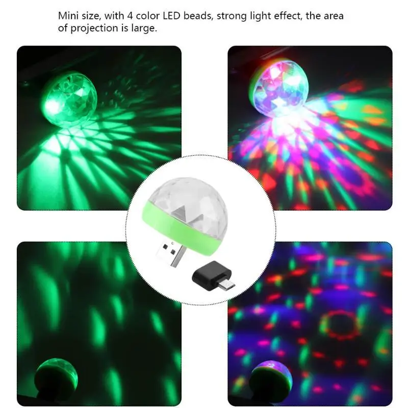 USB LED Disco DJStage Car Light Portable Family Party Ball Colorful Light Bar Club Stage Effect Lamp illuminazione del telefono cellulare