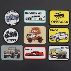 Hendrick 48 Offroad Embroidery Merrow Border Punk Biker Patch Racing Rider Badge for Clothes Hat Accessories Decoration