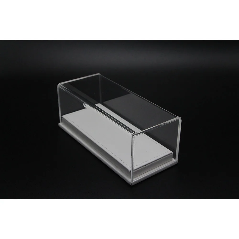 1/43 Display Case box For Diecast Model Car Handmade Acrylic Storage Box High-grade Leather Flannelette Base 6.89*2.76*2.76 In