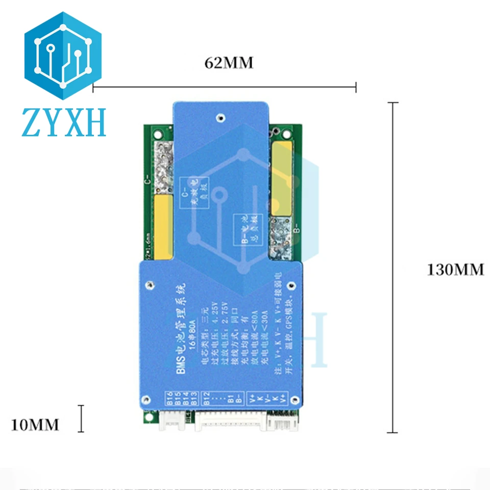 BMS 16S 60V 80A 60A 50A litowo 18650 akumulatory Balancer ładowania pokładzie temperatura NTC ochrony dla samochodów elektrycznych/Escooter