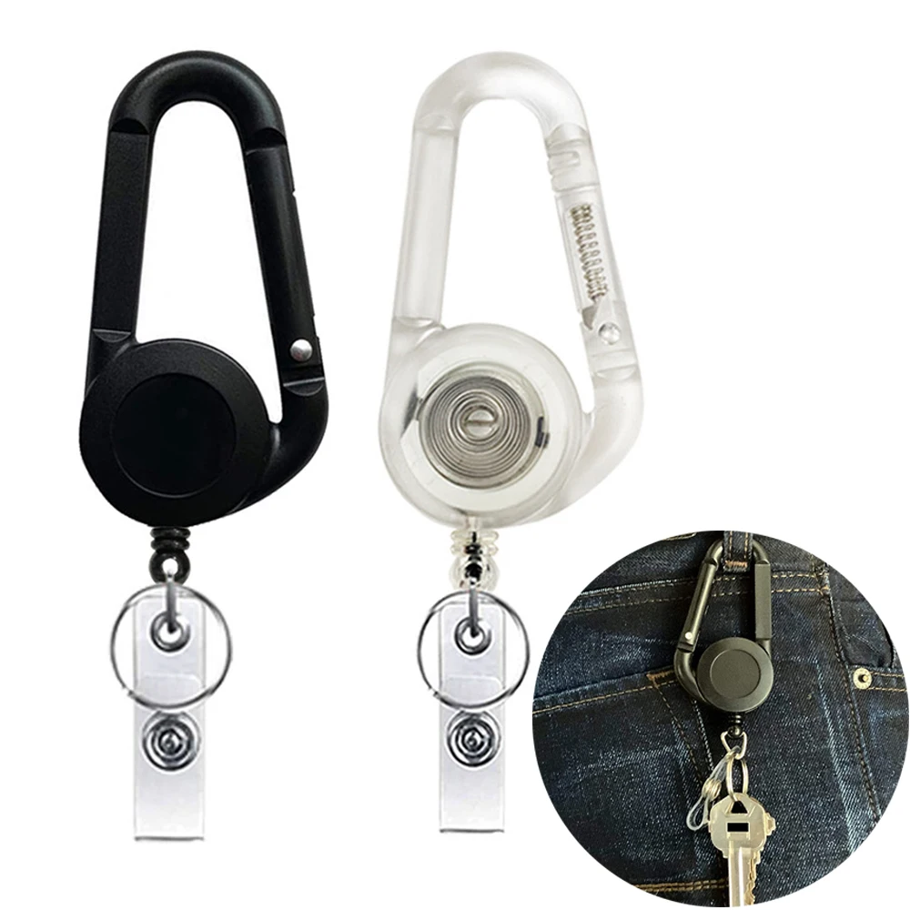 2022 New Style  Retractable Nurse Badge Reel Clip Badge Holder Students Doctor ID Card Holder Keychain Easy Pull Carabiner