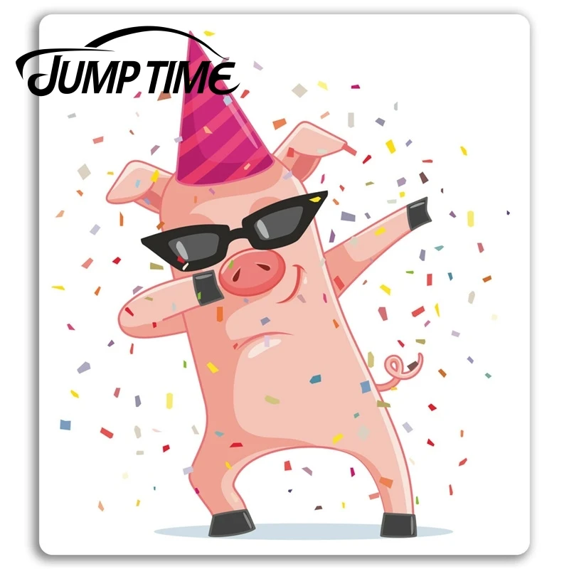 Jump Time   Dancing Pig Vinyl Stickers Dabbing Party Funny Sticker Laptop Car Assessoires Window Decals Car Wrap DIY