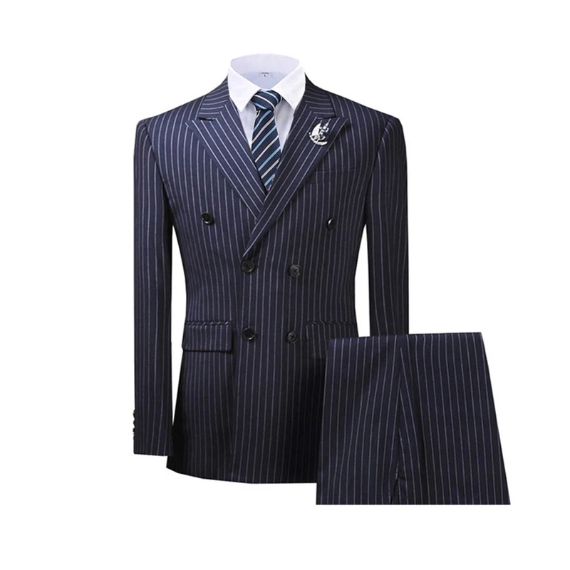 2020 Mới Aririval Xanh Đậm Phù Hợp Nam 2 Miếng Đính Kim Sa Kiểu Chữ V Lưng Tuxedos Slim Fit Groomman Cho Đám Cưới (áo Khoác + Quần)