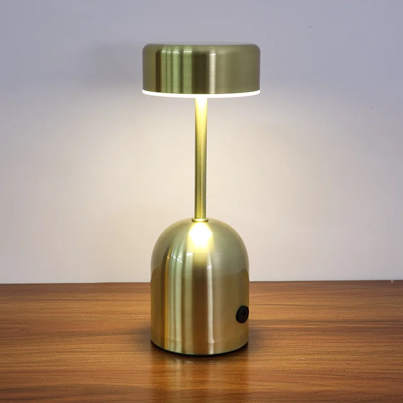 

Retro Black Gold Bar Table Lamp Cofe Shop Restaurant Bedroom Cordless Atmosphere Lamp Touch Sensor Bedside Desktop Night Light