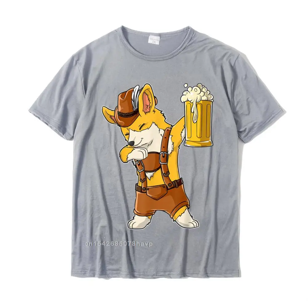 Dabbing Corgi T Shirt Oktoberfest Lederhosen Men Prost Beer Tees Faddish Custom Cotton Men T Shirt Print