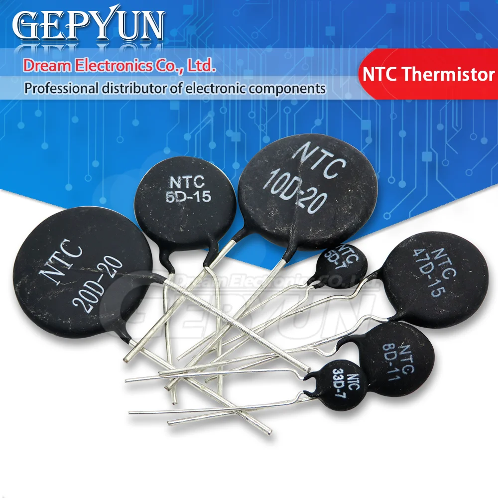 10pcs NTC 5D 8D 10D-9 10D-11 10D-13 10D-15 10D-20 10D-25 47D-15 Thermistor 5D-7 5D-9 5D-11 5D-15 5D-20 8D-20 Thermal Resistor