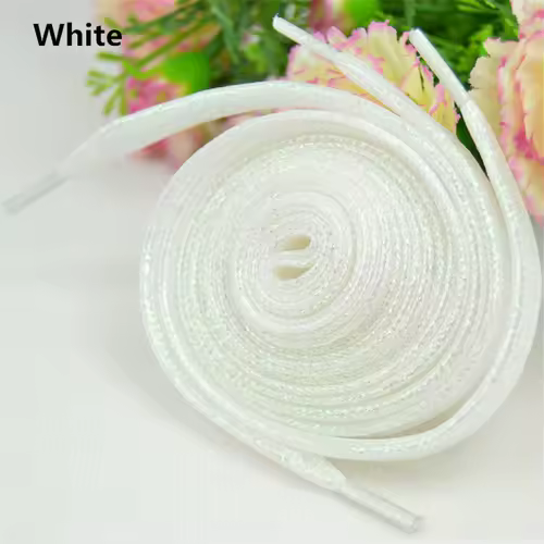 1 cm Width Colorful Lurex Shoelaces Trendy Bright Colorful Fall Winter Shoelaces Sneaker White Casual Sports Leather Shoes Laces - Image 31