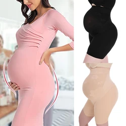 Women's Maternity Shapewear Short for Dresse Seamless High Waisted Pregnancy Pettipant Underwear Mid-Thigh Belly Support Panties