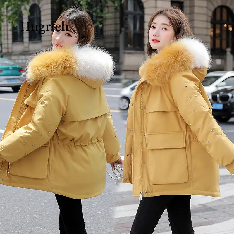 Women Winter Parkas 2020 New Thicker Fashion Fur Collar Hooded Warm Cotton Coat Jacke