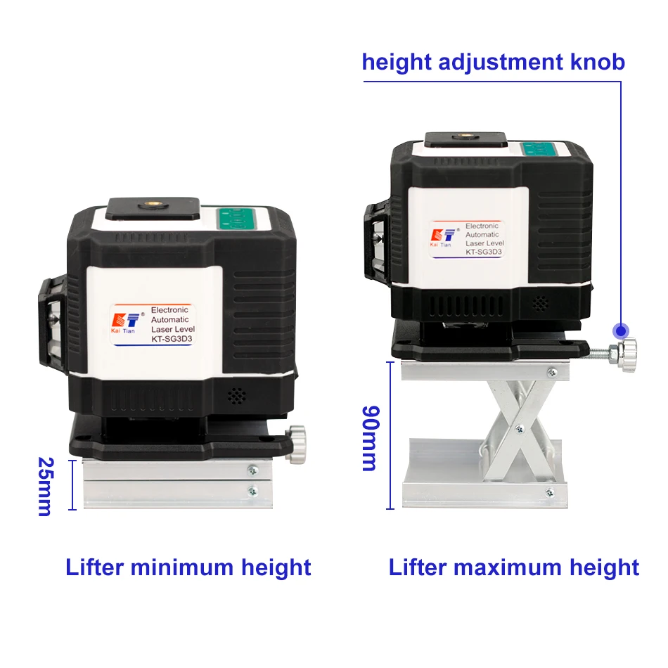 KaiTian Otra Laser 360 Poziom Elektroniczny Automatyczny Zielony 12-liniowa Akumulator 3D Niwelator Laserowy Odbiornik Poziomowy