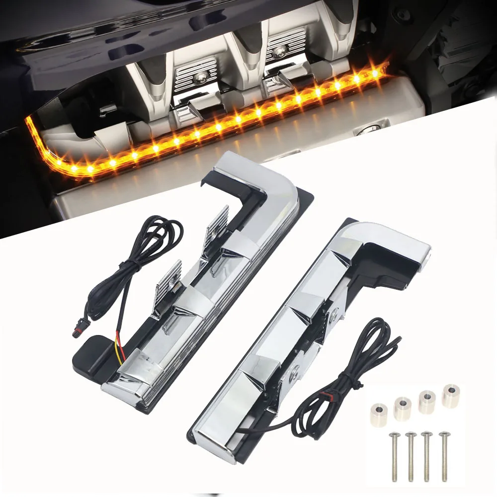 

For Honda Goldwing GL1800 Left & Right LED Running Fairing Light Engine Decorative Turn Signal 2018 2019 2020 2021