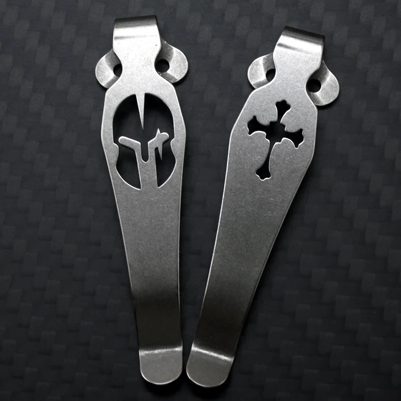 Titanium Alloy Pocket Knife Back Clip for Benchmade 710 551 Griptilian 940 Emerson CQC ZT 0620 0630 2.3MM Sparta Cross Clamp DIY